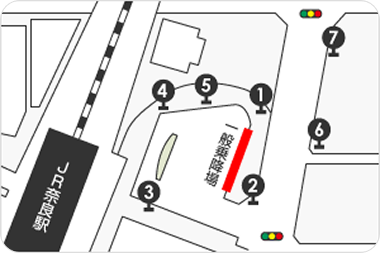 地図 JR「奈良」駅東ロータリー　一般乗降