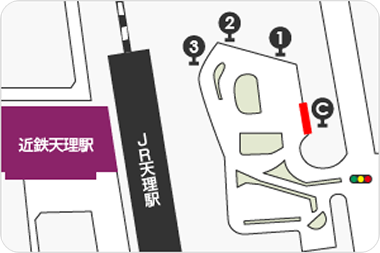 地図 JR奈良・近鉄「天理」駅Cのりば
