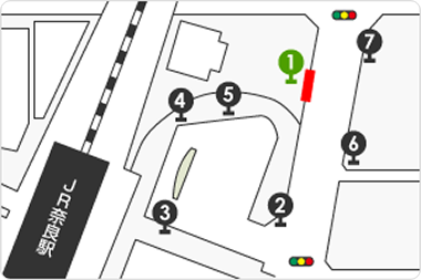 地図 JR「奈良」駅東口1番のりば